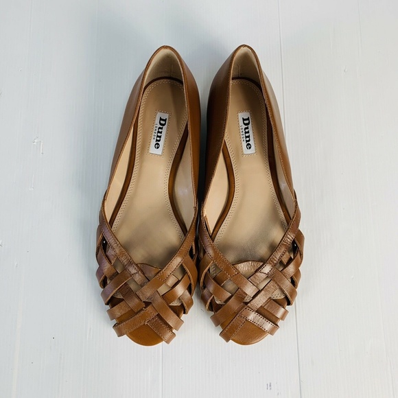 Dune Londen Leather Brown Flats EU38 - Picture 3 of 8
